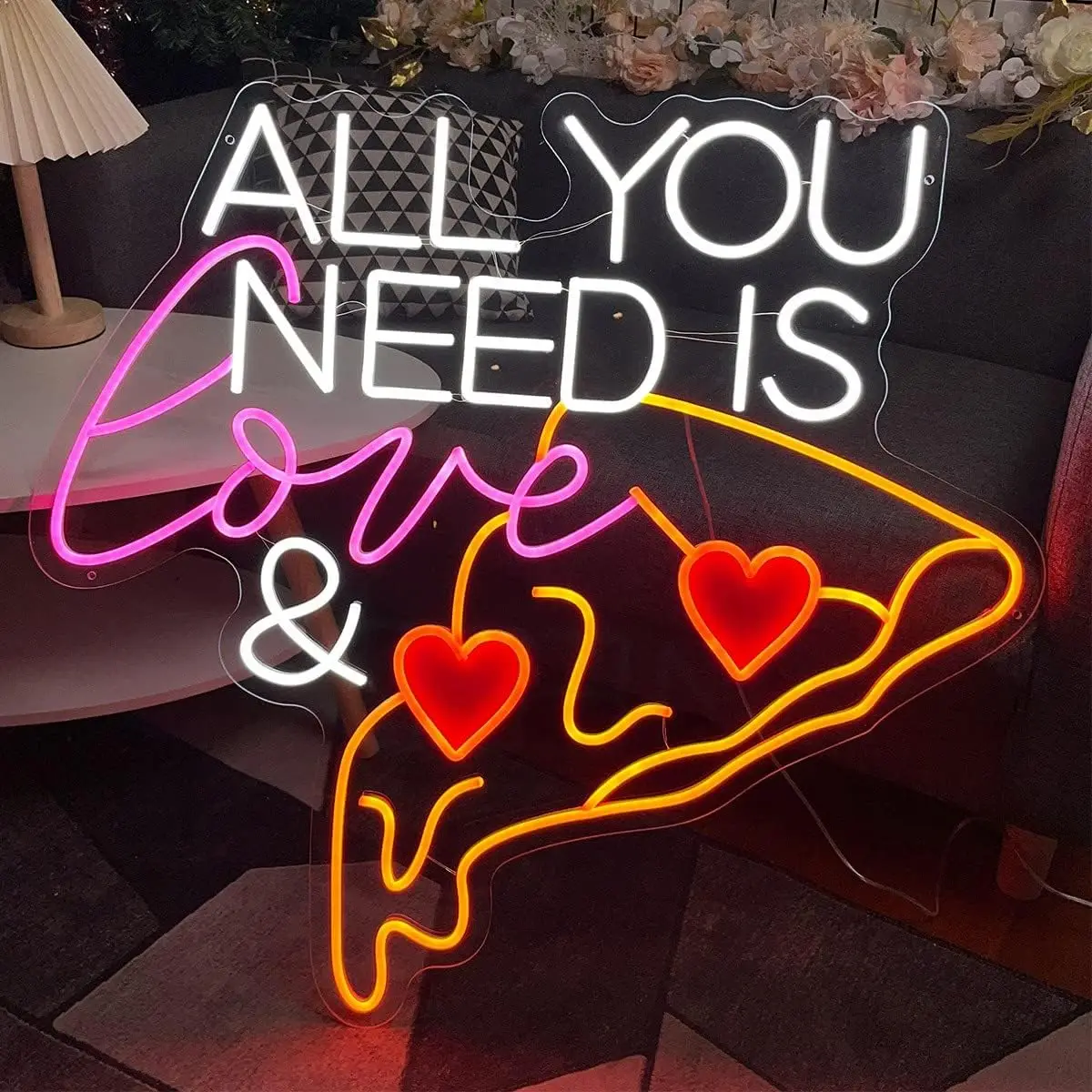 All You Need Is Love &Pizza Светодиодная неоновая вывеска с питанием от USB, неоновый свет с регулируемой яркостью, настенный декор для декора комнаты, офиса, вечеринки, подарок на день рождения
All You Need Is Love &Pizza Светодиодная неоновая вывеска с питанием от USB, неоновый свет с регулируемой яркостью, настенный декор для декора комнаты, офиса, вечеринки, подарок на день рождения