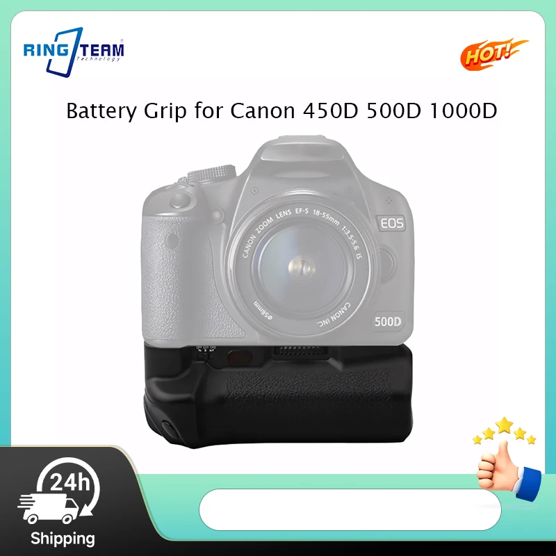 BG-E5 Vertical Battery Grip for Canon EOS 450D 500D 1000D Rebel XSi T1i XS Works with LP-E5 Wireless Remote
BG-E5 Vertical Battery Grip for Canon EOS 450D 500D 1000D Rebel XSi T1i XS Works with LP-E5 Wireless Remote