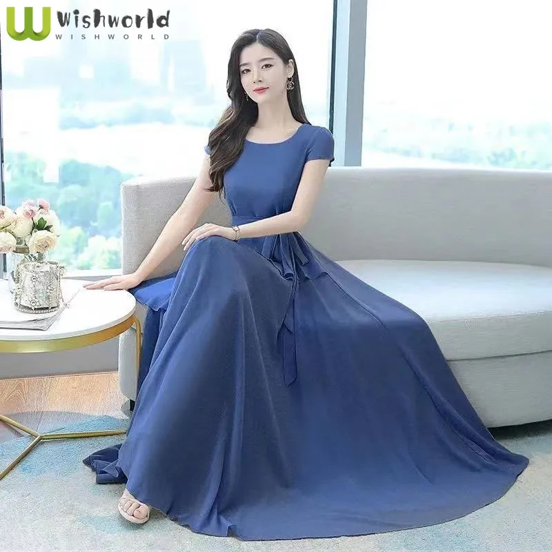 2022 New Spring and Summer Korean Fashion Chiffon Dress Women's Short Sleeved Temperament Slim and Large Skirt Women
2022 New Spring and Summer Korean Fashion Chiffon Dress Women's Short Sleeved Temperament Slim and Large Skirt Women