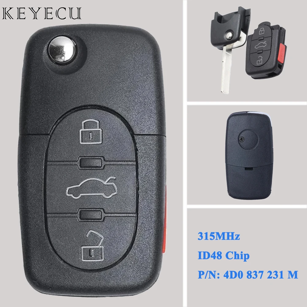 Флип-устройство Keyecu для Audi A4, A6, A8, RS6, S4, S6, S8, TT, дистанционный ключ-брелок от машины 315 МГц с чипом ID48 4D0 837 231 M, 4D0837231M
Флип-устройство Keyecu для Audi A4, A6, A8, RS6, S4, S6, S8, TT, дистанционный ключ-брелок от машины 315 МГц с чипом ID48 4D0 837 231 M, 4D0837231M
