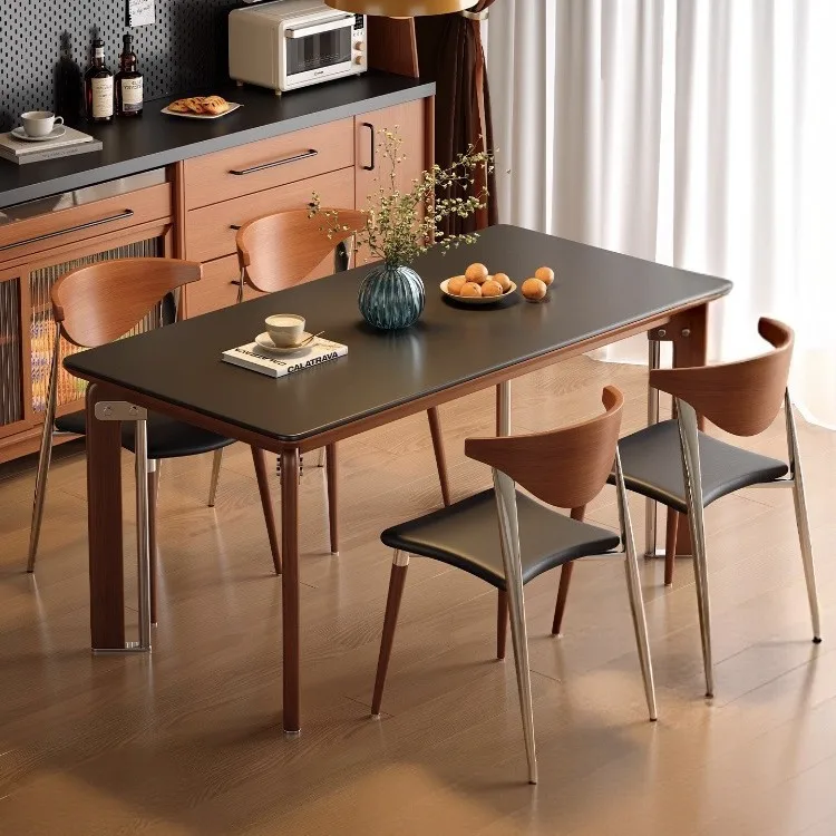 Bauhaus rock slab solid wood dining table 2025 new high-end American medieval rectangular family small apartment
Bauhaus rock slab solid wood dining table 2025 new high-end American medieval rectangular family small apartment