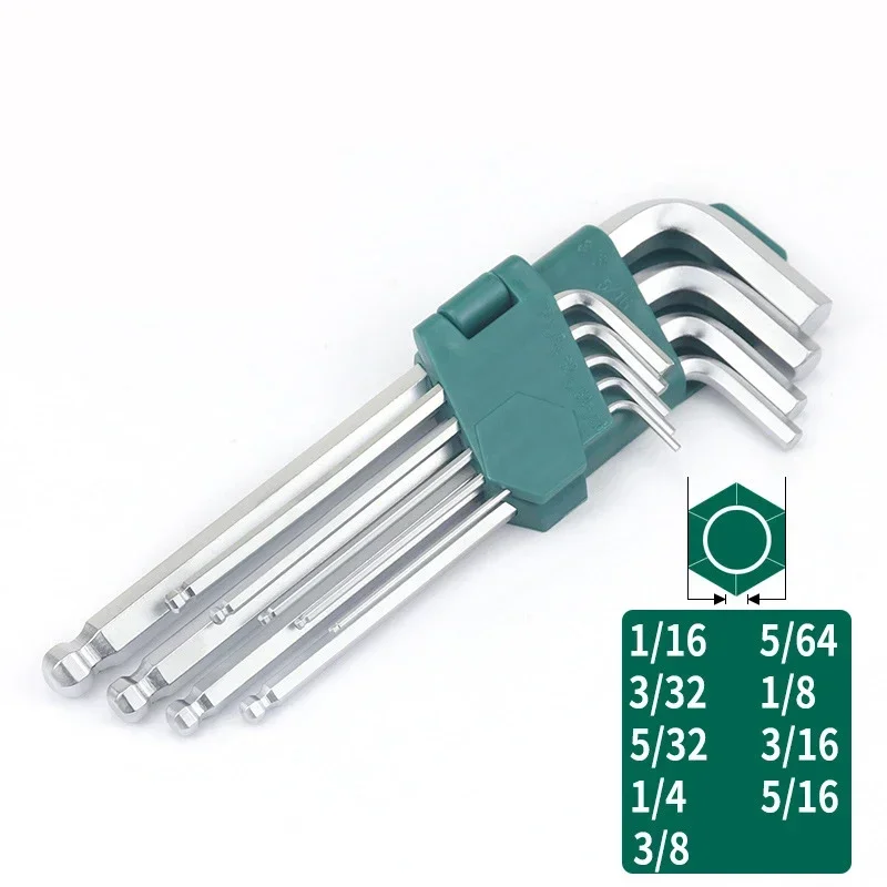 Inch Allen Wrench Set Hex Ball Head Portable Bicycle Repair Hand Tools Screwdriver Tip 1/16 To 3/8 L Shape Short Arm Tool
Inch Allen Wrench Set Hex Ball Head Portable Bicycle Repair Hand Tools Screwdriver Tip 1/16 To 3/8 L Shape Short Arm Tool