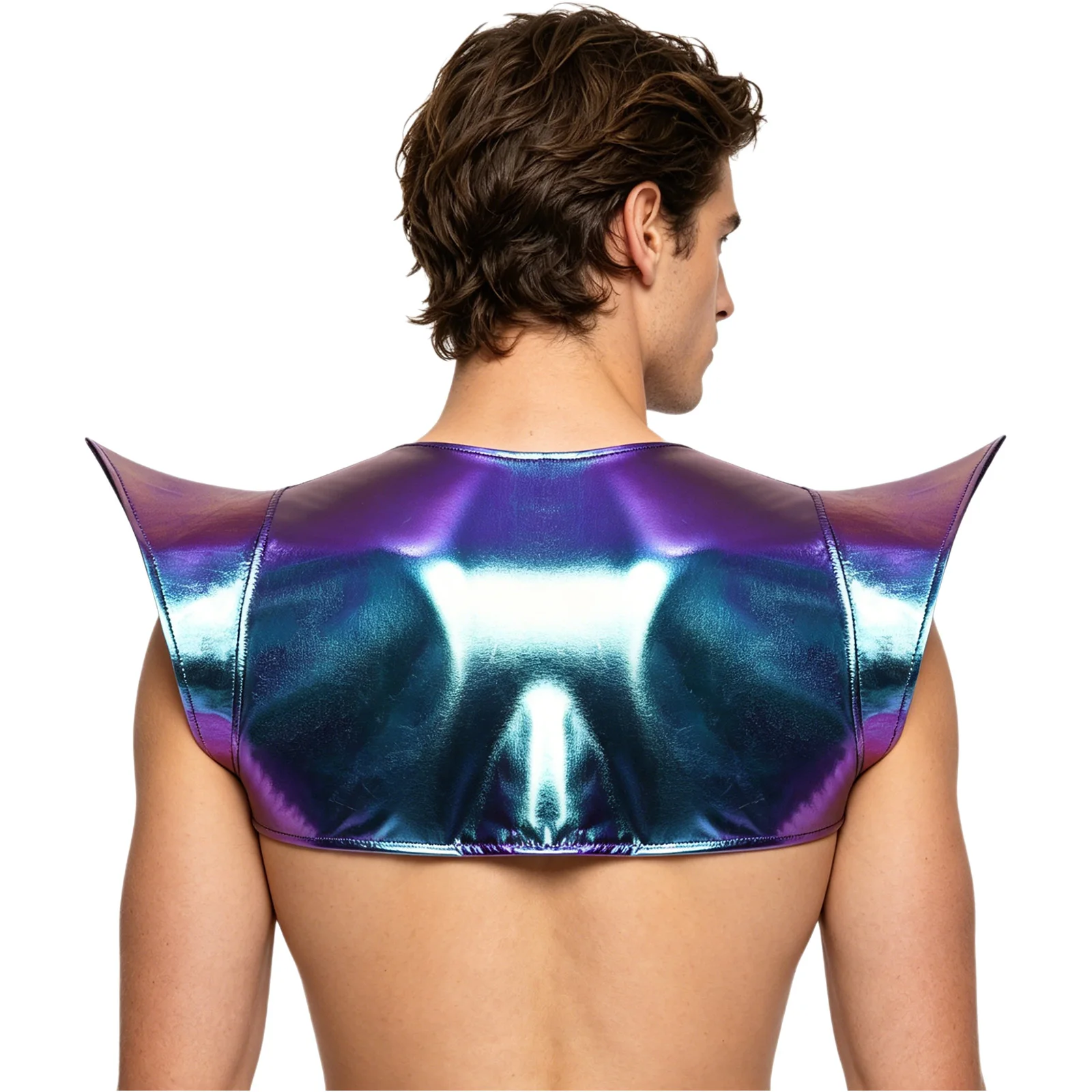 Mens Shoulder Shrugs Crop Top Metallic Shiny Shoulder Armor Tops Structured Fly Sleeve Open Front with Buckles Rave Clubwear
Mens Shoulder Shrugs Crop Top Metallic Shiny Shoulder Armor Tops Structured Fly Sleeve Open Front with Buckles Rave Clubwear