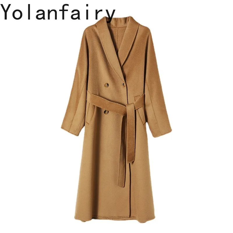 YOLANFAIRY Water Ripple Double-sided Cashmere Coat Woman 95.7% Wool Jacket for Women Winter Autumn Long Jackets Coats Outerwears
YOLANFAIRY Water Ripple Double-sided Cashmere Coat Woman 95.7% Wool Jacket for Women Winter Autumn Long Jackets Coats Outerwears