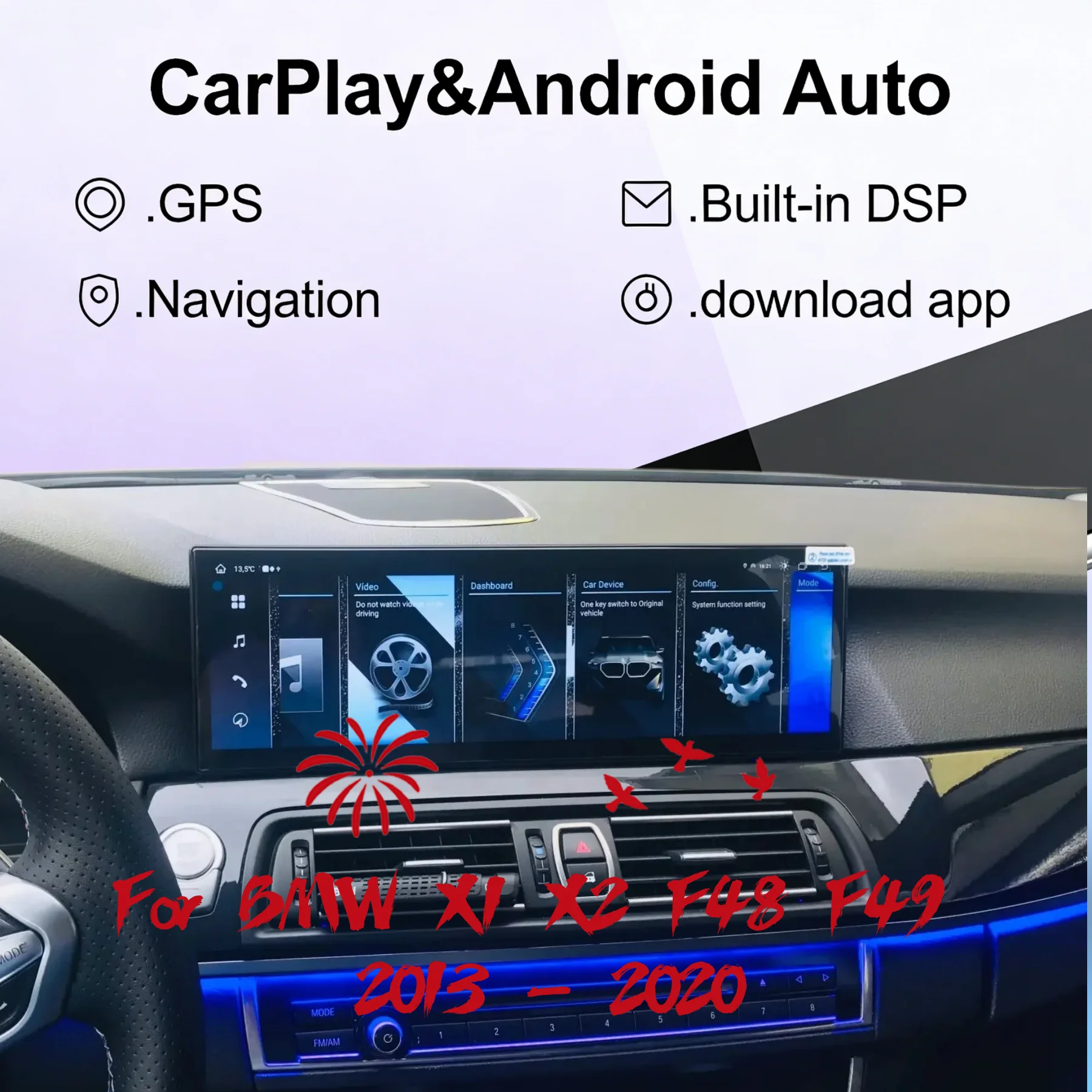 14.9inch CarPlay Android Auto Radio GPS Navigation Car Multimedia Player Bluetooth Audio For BMW X1 X2 F48 F49 2013-2020 EVO NBT
14.9inch CarPlay Android Auto Radio GPS Navigation Car Multimedia Player Bluetooth Audio For BMW X1 X2 F48 F49 2013-2020 EVO NBT
