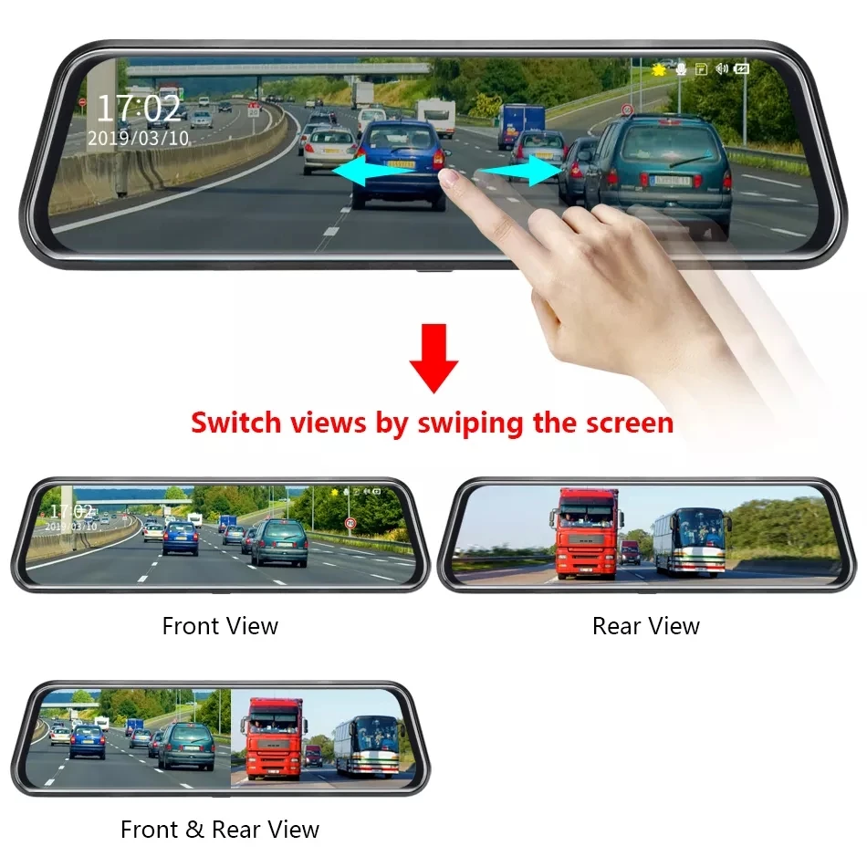 Full Screen HD 1080P Wide Angle 10 Inch Car Video Recorder Dual Lens Streaming Rear View Mirror Dash Cam Car DVR Mirror
Full Screen HD 1080P Wide Angle 10 Inch Car Video Recorder Dual Lens Streaming Rear View Mirror Dash Cam Car DVR Mirror
