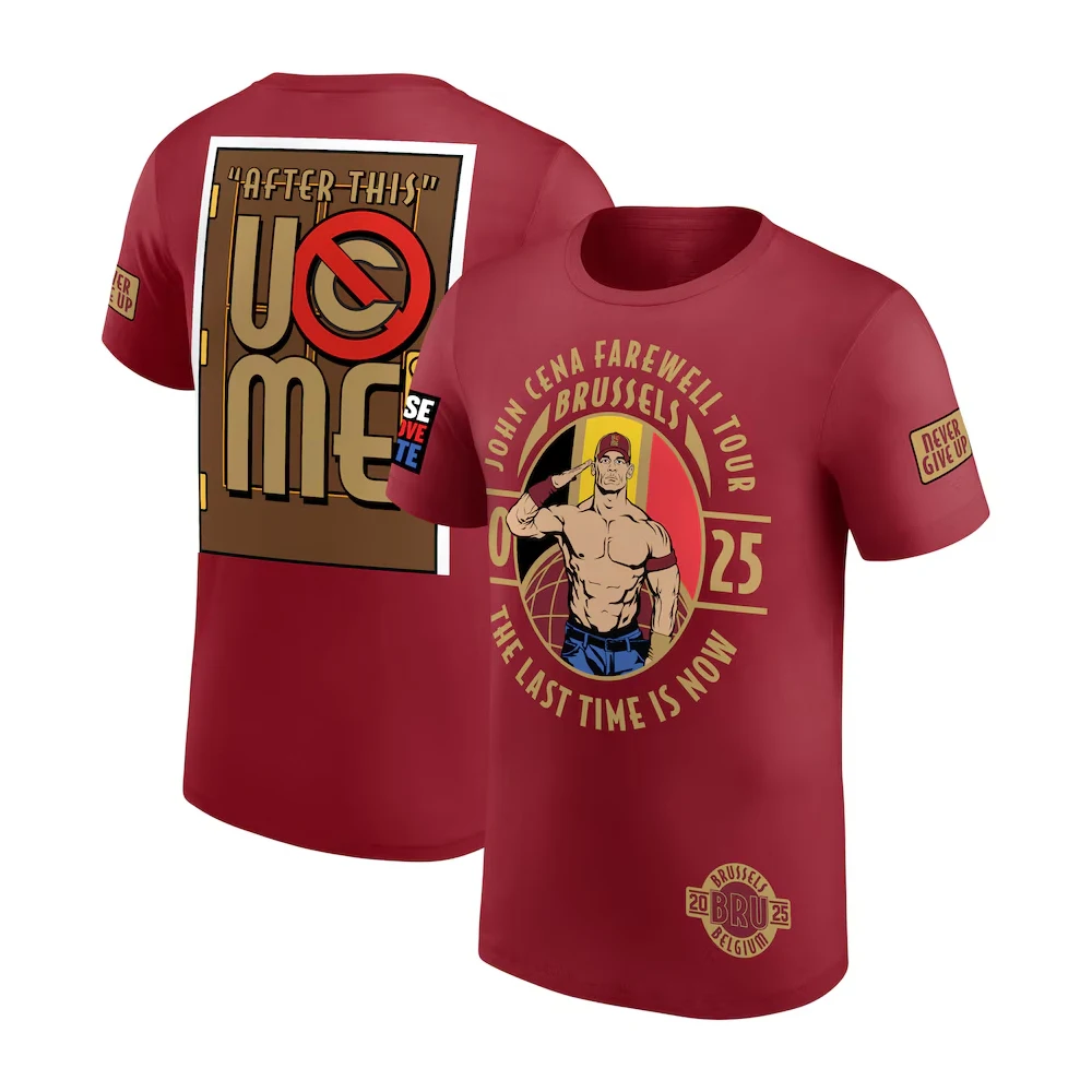 Men's Burgundy John Cena Farewell Tour 2025 Brussels T-Shirt Quick Dry Breathable Sports Leisure New Oversized T-shir Man
Men's Burgundy John Cena Farewell Tour 2025 Brussels T-Shirt Quick Dry Breathable Sports Leisure New Oversized T-shir Man