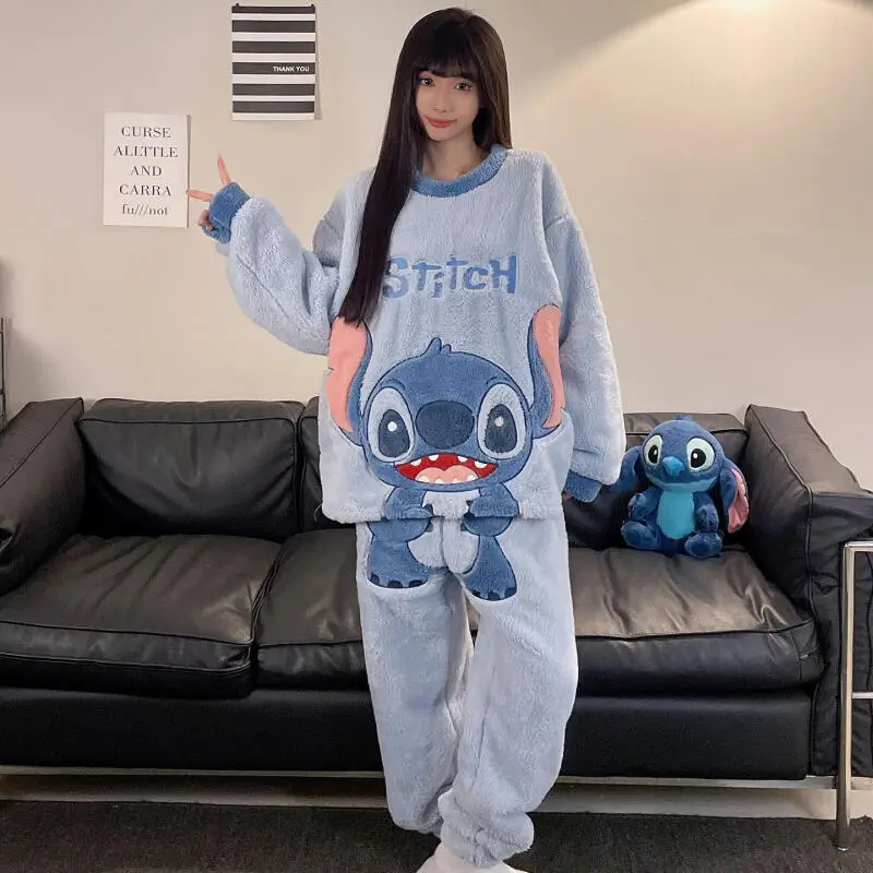 Hot Anime Cartoon Women Stitch Pajama Fashion Kawaii Plus Fleece Warm Girl Sleepwear Student Pajama Sets Winter Warm Sleepwear
Hot Anime Cartoon Women Stitch Pajama Fashion Kawaii Plus Fleece Warm Girl Sleepwear Student Pajama Sets Winter Warm Sleepwear