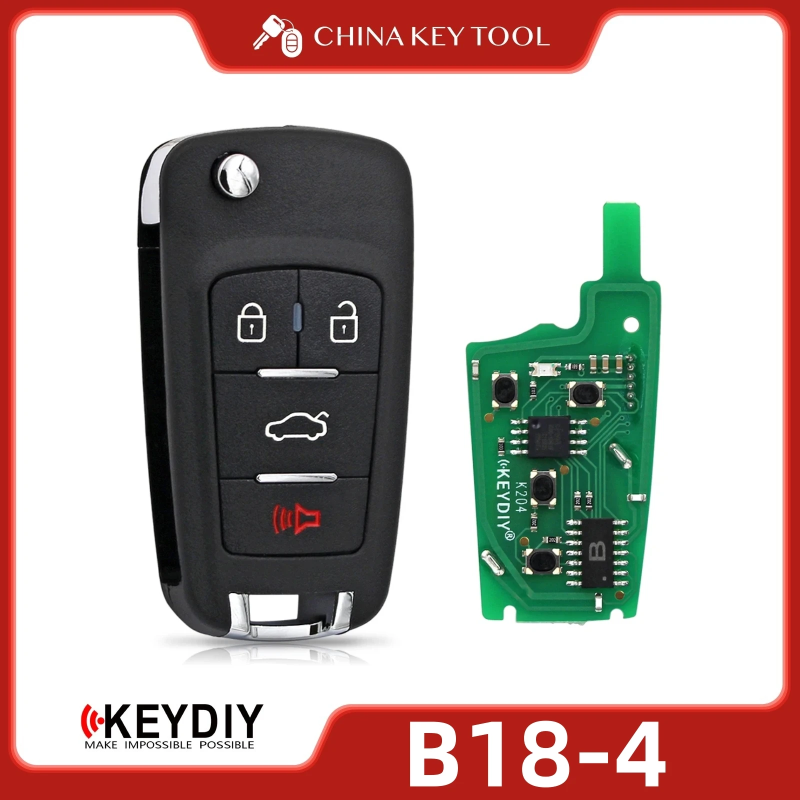 KEYDIY KD B18-4 Универсальный откидной дистанционный ключ 3 + 1 кнопки, совместимые с Chevrolet типа
KEYDIY KD B18-4 Универсальный откидной дистанционный ключ 3 + 1 кнопки, совместимые с Chevrolet типа