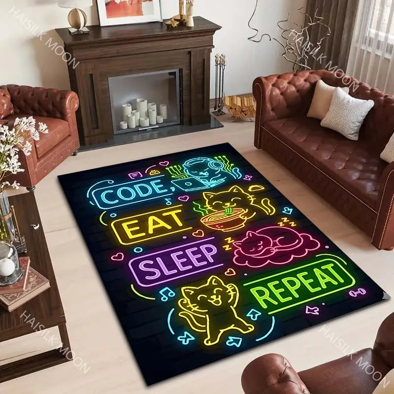 New product!Neon Cat Theme Print Carpet for Living Room Bedroom Bedside Floor Mat Cloakroom Modern Home Area Decor Large Size
New product!Neon Cat Theme Print Carpet for Living Room Bedroom Bedside Floor Mat Cloakroom Modern Home Area Decor Large Size