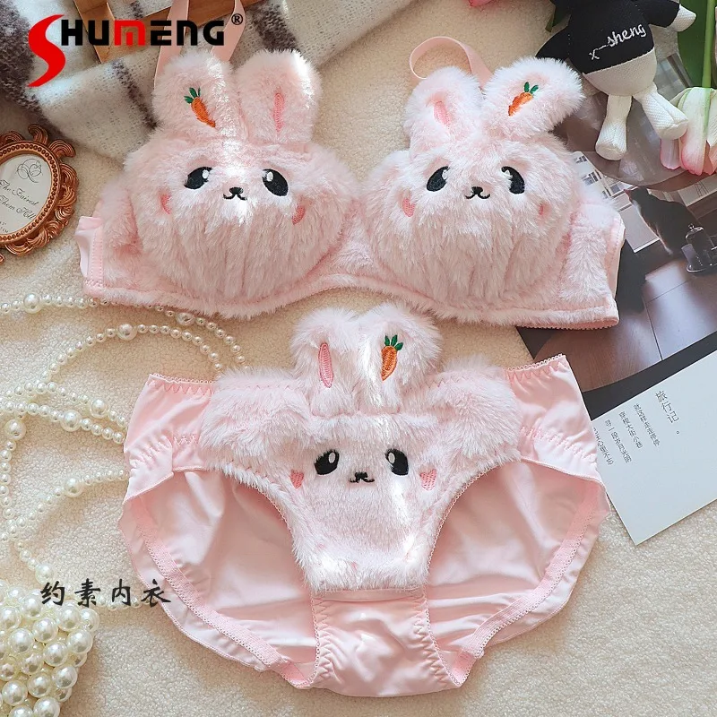 Autumn Winter Plush Underwear Set Women's Small Chest Cat Warm Intimates Outfits Female Japanese Sweet Wireless Bra Suit
Autumn Winter Plush Underwear Set Women's Small Chest Cat Warm Intimates Outfits Female Japanese Sweet Wireless Bra Suit