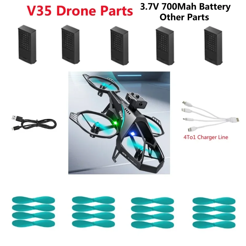 V35 RC Drone Battery 4DRC V35 Optical Flow Hover Remote Control Queadcopter 3.7V 700Mah Propeller Accessories for V35 Drone Toys
V35 RC Drone Battery 4DRC V35 Optical Flow Hover Remote Control Queadcopter 3.7V 700Mah Propeller Accessories for V35 Drone Toys