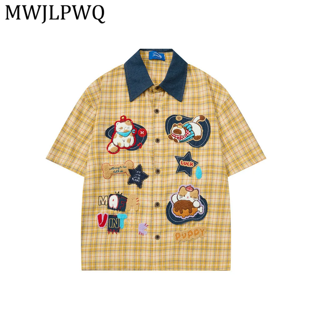 MWJLPWQ Embroidered Design Plaid Short-Sleeve Shirt Men's Summer Loose Casual Vibe Trendy Niche Turn-Down Collar Tops New 16431
MWJLPWQ Embroidered Design Plaid Short-Sleeve Shirt Men's Summer Loose Casual Vibe Trendy Niche Turn-Down Collar Tops New 16431