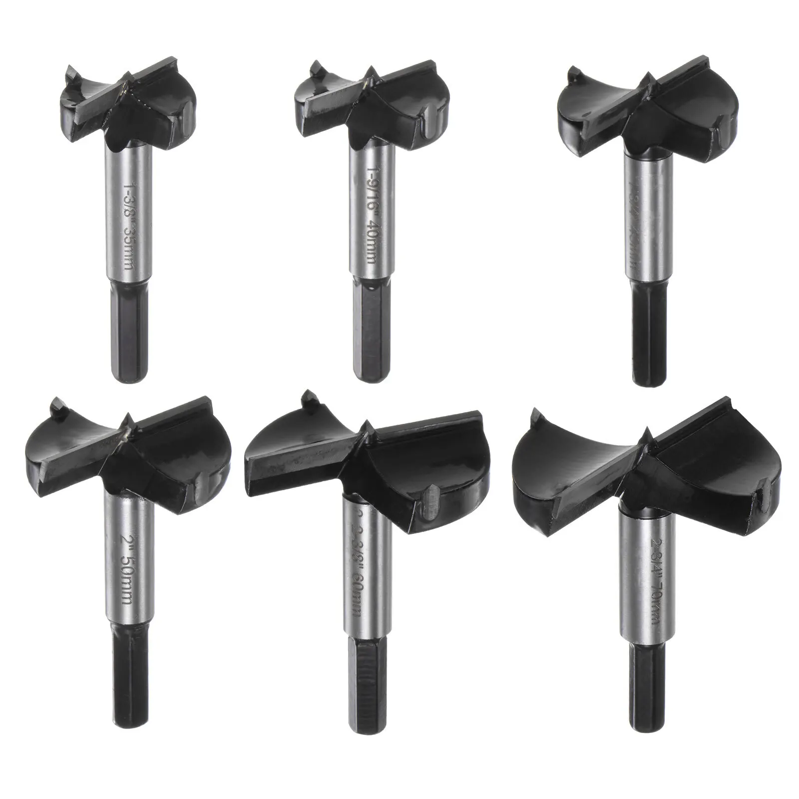 6pcs Carbide Forstner Bit Set 1-3/8" - 2-3/4" Tipped Wood Drill Bit Kit
6pcs Carbide Forstner Bit Set 1-3/8" - 2-3/4" Tipped Wood Drill Bit Kit