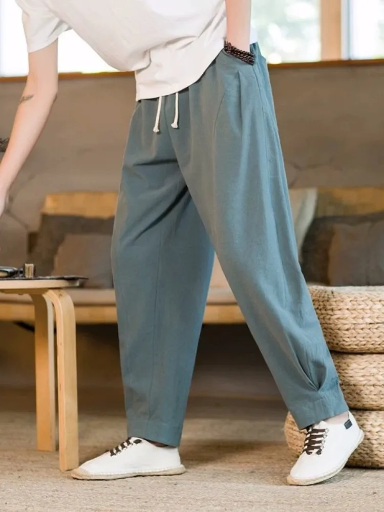Summer Thin Cotton Linen Casual Pants Men's Loose Straight Leg Tapered Pants Breathable Lightweight Straight Leg Trousers
Summer Thin Cotton Linen Casual Pants Men's Loose Straight Leg Tapered Pants Breathable Lightweight Straight Leg Trousers