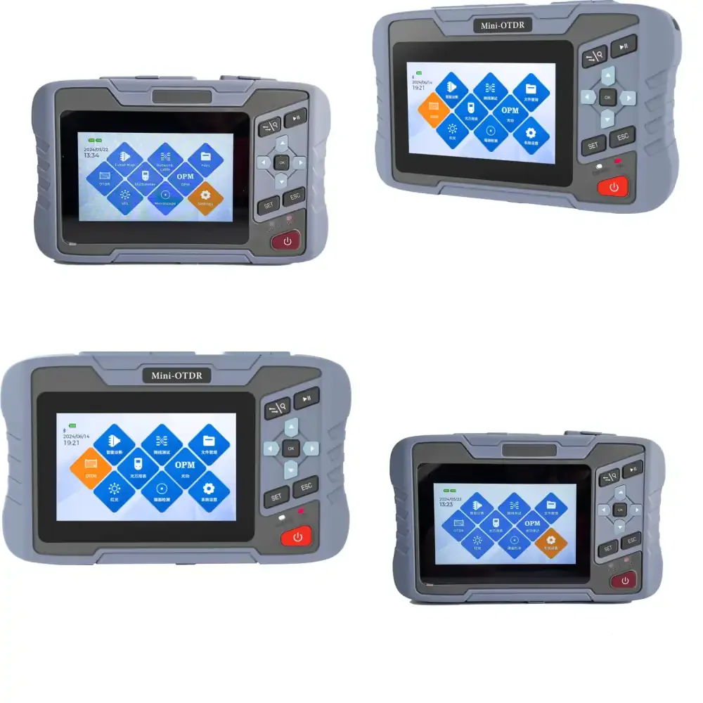 FTTX Multifunction Smart Fiber Optic Tester Mini OTDR 4 Ports 1550nm 26/24dB Optical Time Domain Reflectometer
FTTX Multifunction Smart Fiber Optic Tester Mini OTDR 4 Ports 1550nm 26/24dB Optical Time Domain Reflectometer