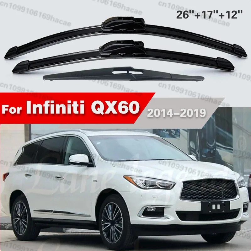 For Infiniti QX60 2014 - 2019 2015 2016 2017 2018 Front Rear Wiper Blades Brushes Cutter Accessories J Hook 26"+17"+12"
For Infiniti QX60 2014 - 2019 2015 2016 2017 2018 Front Rear Wiper Blades Brushes Cutter Accessories J Hook 26"+17"+12"