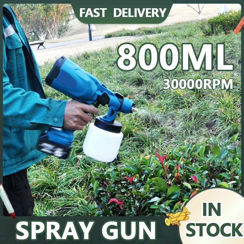 Cordless Wireless Spray Painting Machine 800ML Auto Furniture Steel Coating Airbrush Compatible For Makita 18V Battery
Cordless Wireless Spray Painting Machine 800ML Auto Furniture Steel Coating Airbrush Compatible For Makita 18V Battery