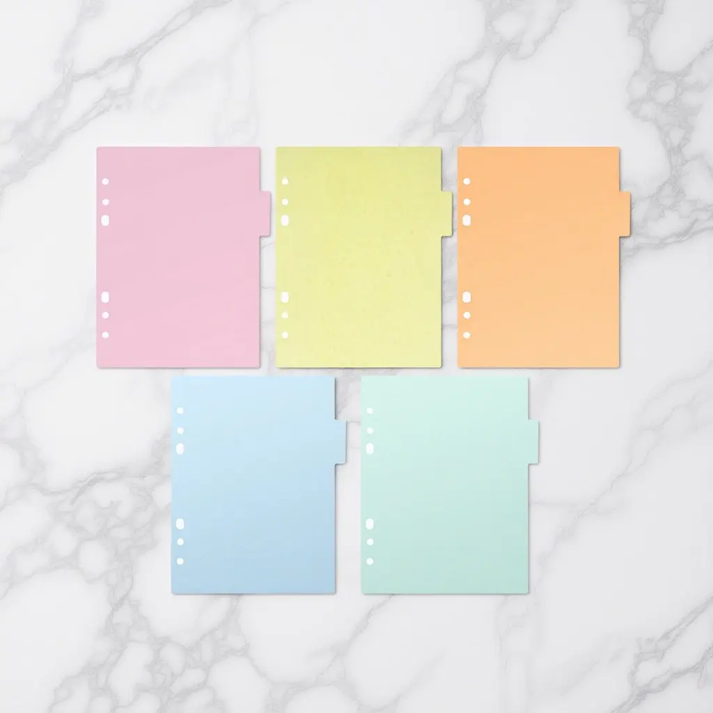 2Pcs Colorful Index Page Divider for A5 Notebook Reinforced Holes Extra-Wide Tabs Tab Cards Classification Sheets Memo Organizer
2Pcs Colorful Index Page Divider for A5 Notebook Reinforced Holes Extra-Wide Tabs Tab Cards Classification Sheets Memo Organizer