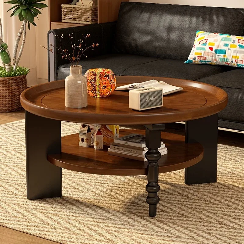 French solid wood coffee table round tea table small apartment small table antique home living room American retro new model
French solid wood coffee table round tea table small apartment small table antique home living room American retro new model