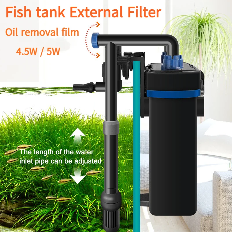 Fish Tank Small Silent External Filter Barrel 4.5W/5W Aquariums Wall Mounted Filters Circulation Pumps with Oil Removal Film
Fish Tank Small Silent External Filter Barrel 4.5W/5W Aquariums Wall Mounted Filters Circulation Pumps with Oil Removal Film