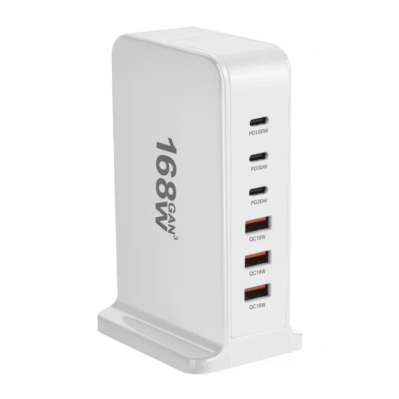 168W Desktop GaN Charger 6 Ports USB Type C PD Quick Charge 3.0 USB Type C Quick Mobile Phone USB
168W Desktop GaN Charger 6 Ports USB Type C PD Quick Charge 3.0 USB Type C Quick Mobile Phone USB