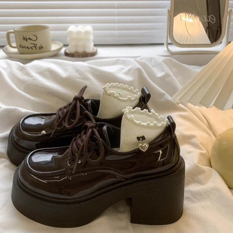 Women's Platform High Heel Mary Jane Leather Shoes 2025 Spring Autumn New Vintage British Height increase Lace Up Loafers
Women's Platform High Heel Mary Jane Leather Shoes 2025 Spring Autumn New Vintage British Height increase Lace Up Loafers