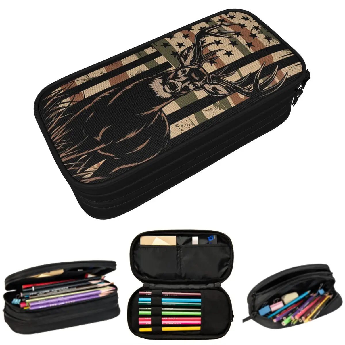 Camo With American Flag And Deer Hunting Pencil Case for Students School Pen Box Pencil Bag Stationery Supplies Pen Holder Bag
Camo With American Flag And Deer Hunting Pencil Case for Students School Pen Box Pencil Bag Stationery Supplies Pen Holder Bag