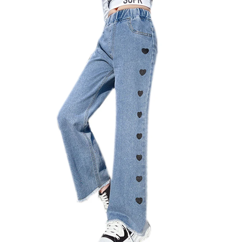Free Style Kids Girl High Waist Jeans Wide Leg Denim Trousers For Teen Girl Fashion Spring Fall Wide-Leg-Jeans With Heart Design
Free Style Kids Girl High Waist Jeans Wide Leg Denim Trousers For Teen Girl Fashion Spring Fall Wide-Leg-Jeans With Heart Design