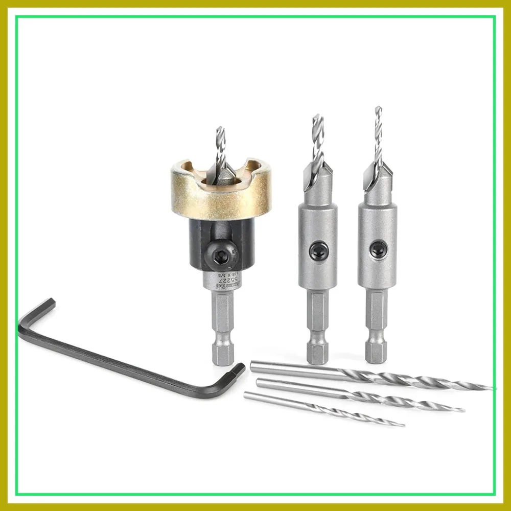 6-Pc Carbide Tipped Countersink Drill Bit Set with Ball Bearing
6-Pc Carbide Tipped Countersink Drill Bit Set with Ball Bearing