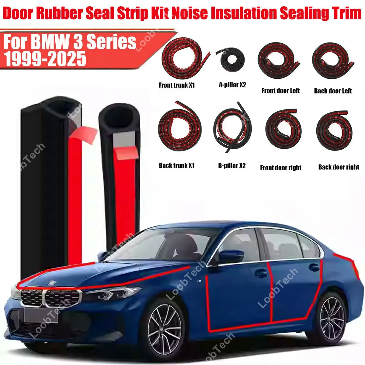 Door Seal Strip Kit Rubber Weather Draft Wind Noise Reduction For BMW 3 Series Self Adhesive Door Engine Cover Soundproof Strip
Door Seal Strip Kit Rubber Weather Draft Wind Noise Reduction For BMW 3 Series Self Adhesive Door Engine Cover Soundproof Strip
