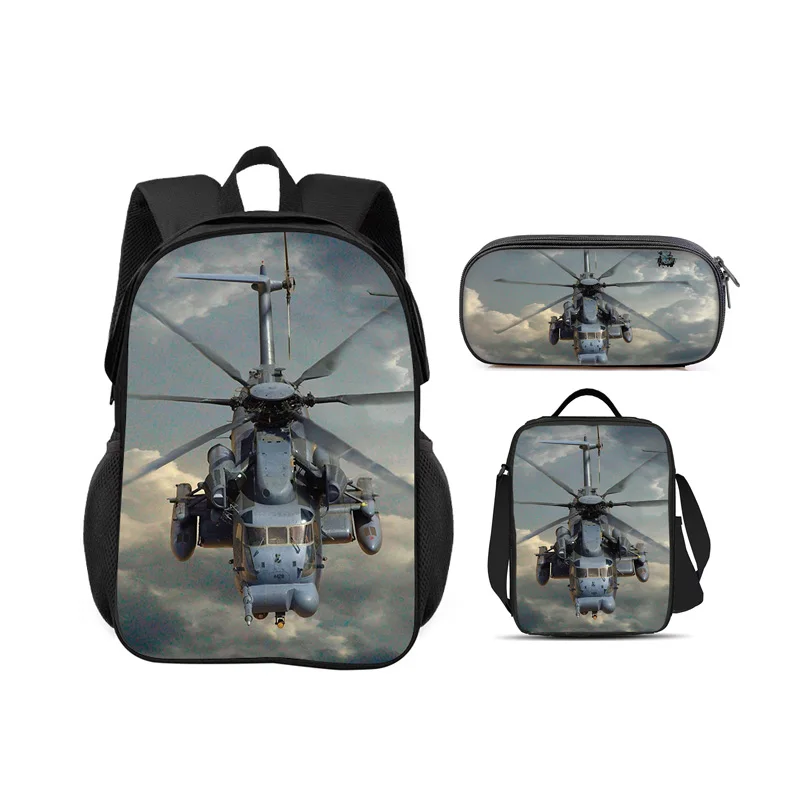 Helicopter backpack pencil case ice pack 3Pcs Set, trendy mechanical printing, new style, best gift for boys and girls in school
Helicopter backpack pencil case ice pack 3Pcs Set, trendy mechanical printing, new style, best gift for boys and girls in school