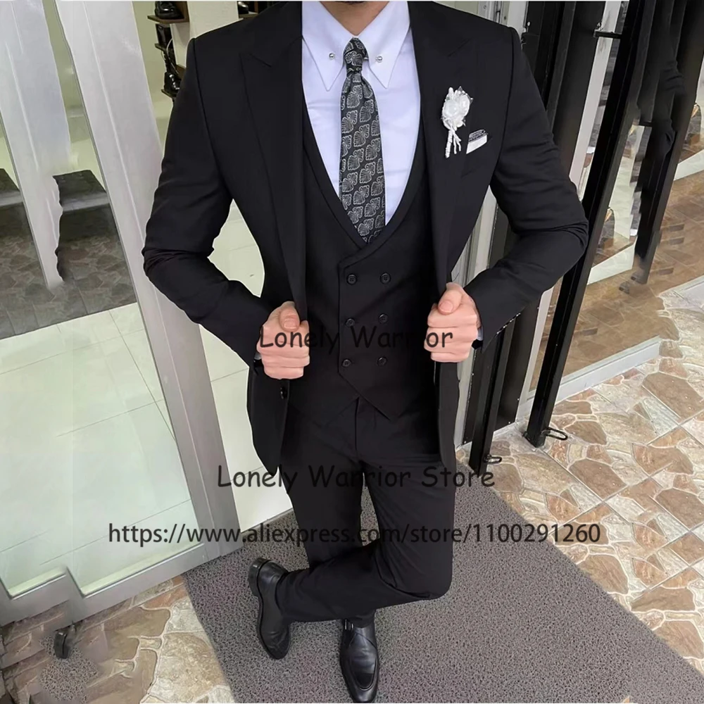 Fashion Black Mens Suit Slim Fit Wedding Groom Tuxedo Formal Business Blazer Banquet 3 Piece Set Jacket Vest Pants Costume Homme
Fashion Black Mens Suit Slim Fit Wedding Groom Tuxedo Formal Business Blazer Banquet 3 Piece Set Jacket Vest Pants Costume Homme