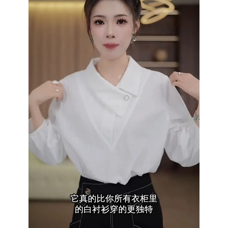 Новая кружевная свободная тонкая рубашка с асимметричным лацканом, модная и универсальная рубашка с рукавом три четверти
Новая кружевная свободная тонкая рубашка с асимметричным лацканом, модная и универсальная рубашка с рукавом три четверти