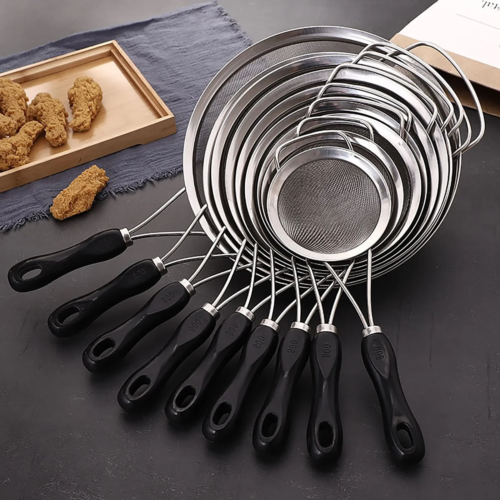 Fine Mesh Stainless Steel Colander with Hook for Pasta Wooden Handle Noodle Spoons Drainer Flour Strainer Kitchen Accessories
Fine Mesh Stainless Steel Colander with Hook for Pasta Wooden Handle Noodle Spoons Drainer Flour Strainer Kitchen Accessories