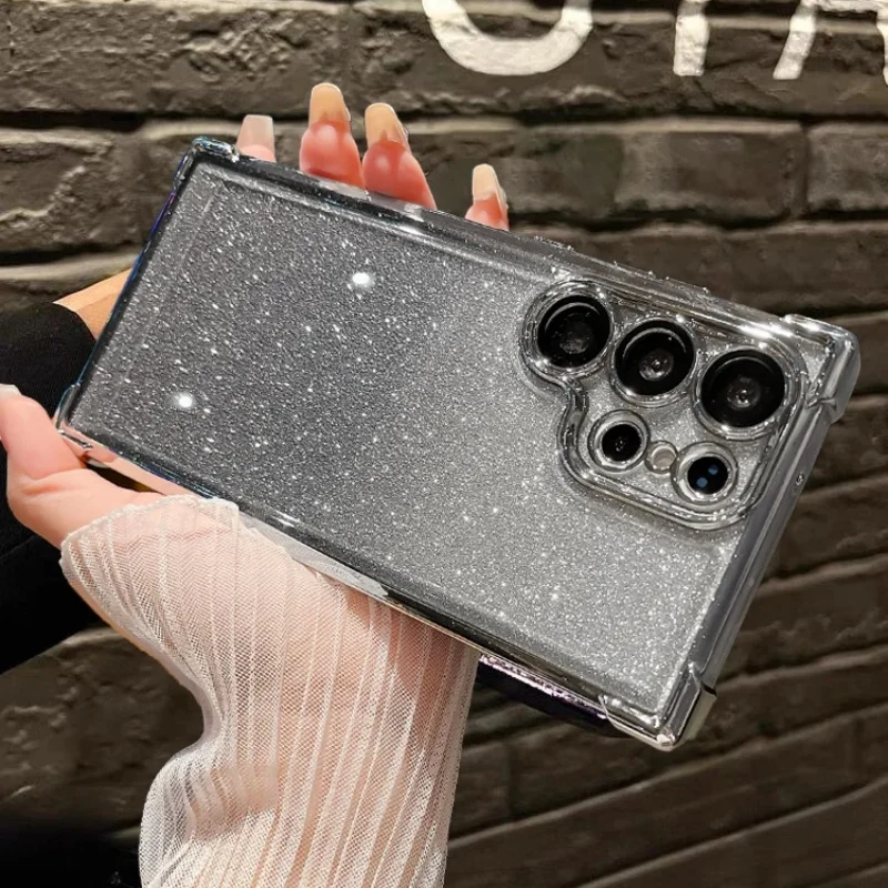 Роскошный противоударный бронированный блестящий чехол с углами для Samsung S24, S23, S22 Plus, ультра-FE покрытие, бампер, стеклянная пленка для камеры, прозрачный чехол
Роскошный противоударный бронированный блестящий чехол с углами для Samsung S24, S23, S22 Plus, ультра-FE покрытие, бампер, стеклянная пленка для камеры, прозрачный чехол