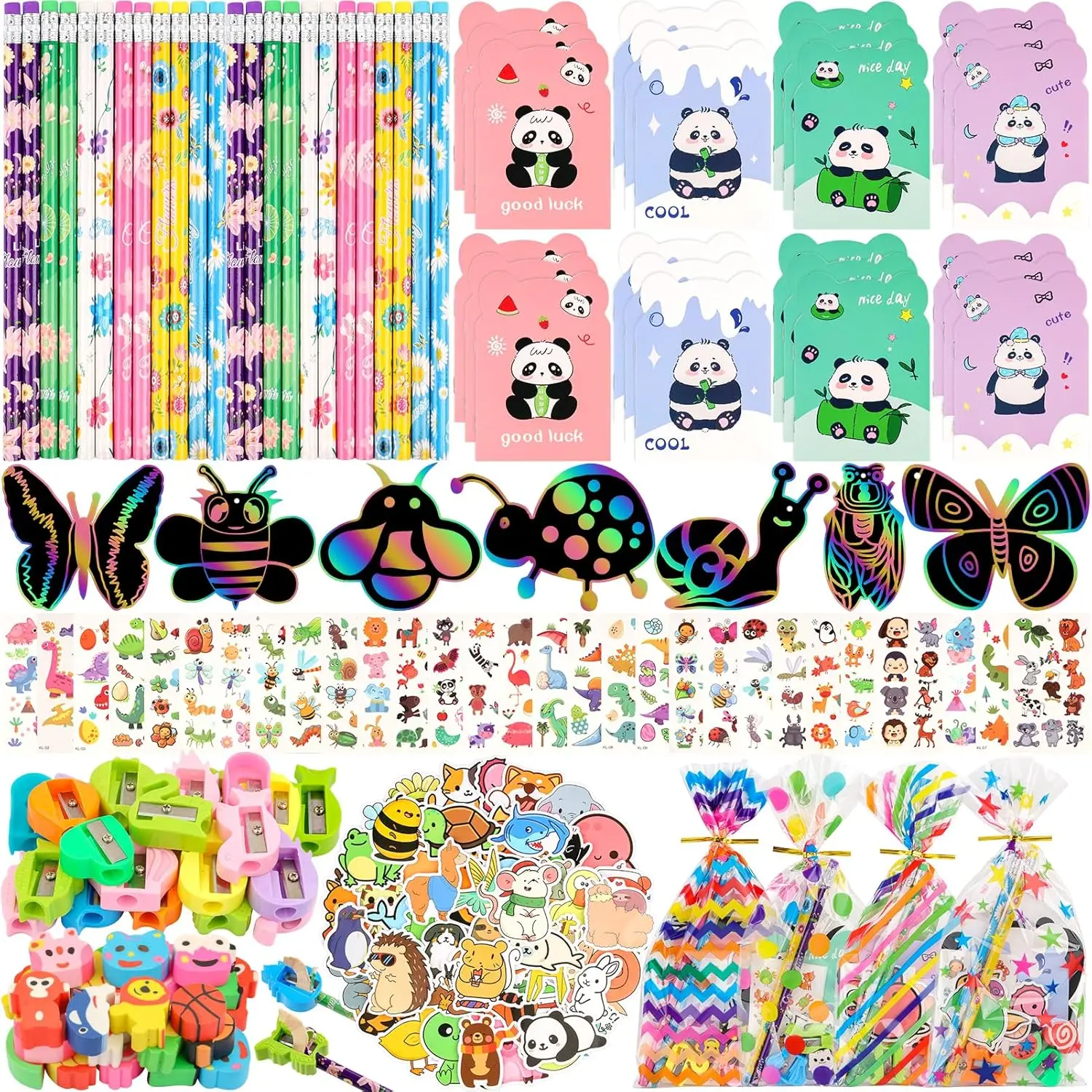 Stationery Party Packs, 28 Pack Birthday Goodie Bags with Colorful Pencils, Erasers, Stickers & Scratch Art for Classroom
Stationery Party Packs, 28 Pack Birthday Goodie Bags with Colorful Pencils, Erasers, Stickers & Scratch Art for Classroom