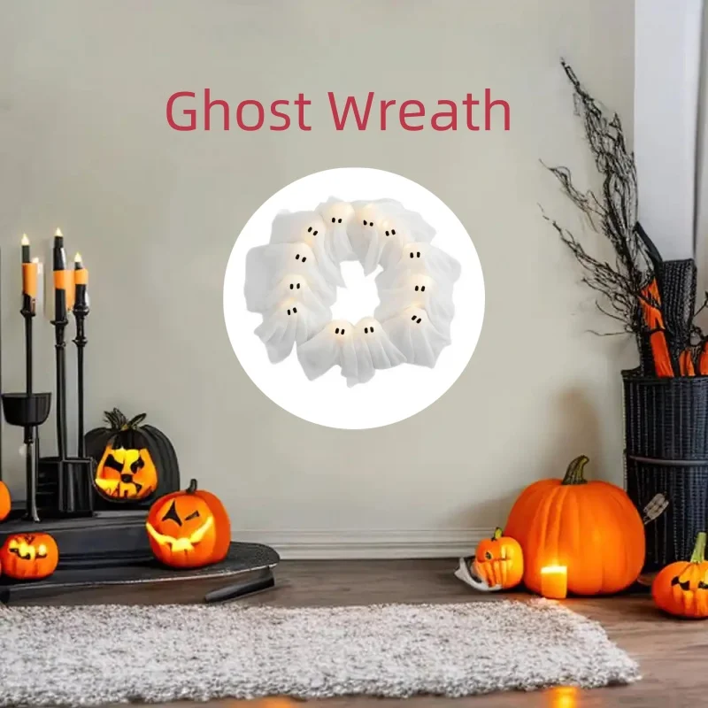 Light-up Ghost Wreath Ghost Wreath with Led Lights for Halloween Indoor Outdoor Wall Decor Spooky Front Door Hanging Decor
Light-up Ghost Wreath Ghost Wreath with Led Lights for Halloween Indoor Outdoor Wall Decor Spooky Front Door Hanging Decor