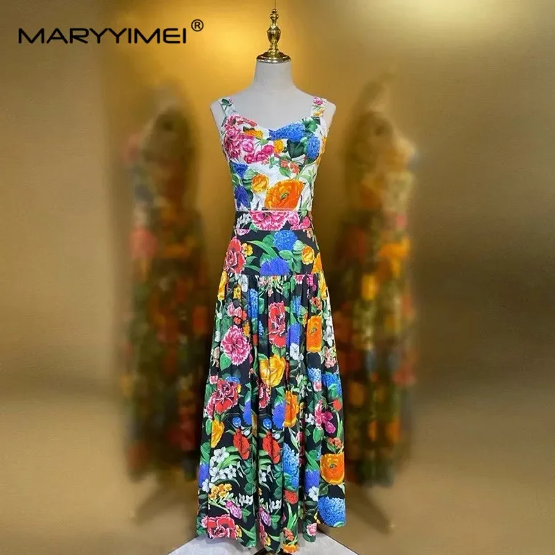 Seifrmann Fashion Spring Women's cotton Suit Spaghetti Strap Sweetheart Neck Tops+Fashion Big Swing skirt Print 2-piece set
Seifrmann Fashion Spring Women's cotton Suit Spaghetti Strap Sweetheart Neck Tops+Fashion Big Swing skirt Print 2-piece set