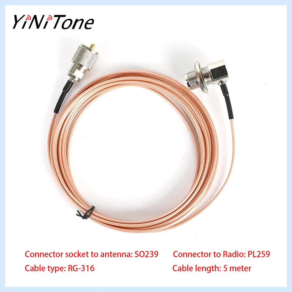 SC-316 5M RG-316 Extension Cable for Car Radio PL-259 SO-239 - Compatible with Kenwood TM-261 Yaesu FT-1802, FT-1807
SC-316 5M RG-316 Extension Cable for Car Radio PL-259 SO-239 - Compatible with Kenwood TM-261 Yaesu FT-1802, FT-1807