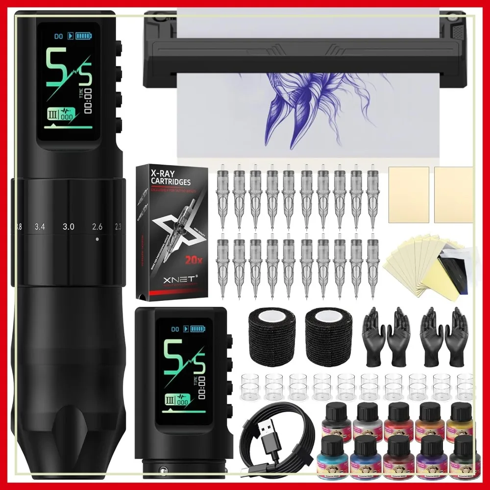 Tattoo Stencil Printer Kit with Adjustable Strokes, 1600mAh Power Supply, 20 Cartridge Needles for Beginners
Tattoo Stencil Printer Kit with Adjustable Strokes, 1600mAh Power Supply, 20 Cartridge Needles for Beginners