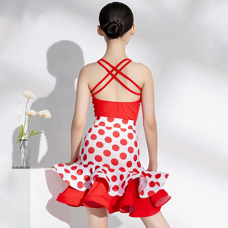 New Red Dots Latin Dance Clothes For Girls Performance Suit Kids Ballroom Dance Competition Dress Rumba Cha Cha Costume
New Red Dots Latin Dance Clothes For Girls Performance Suit Kids Ballroom Dance Competition Dress Rumba Cha Cha Costume