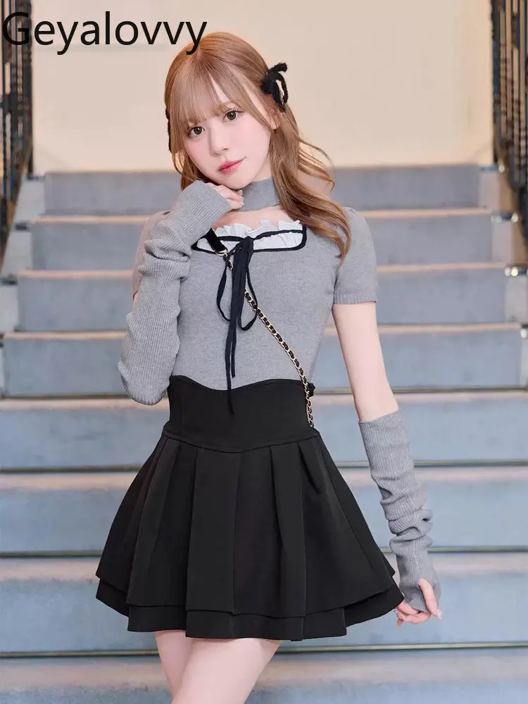 Японский стиль, осень-зима, ниша, игривый милый галстук-бабочка, рукав, теплый вязаный пуловер, 2026, новый серый универсальный топ
Японский стиль, осень-зима, ниша, игривый милый галстук-бабочка, рукав, теплый вязаный пуловер, 2026, новый серый универсальный топ