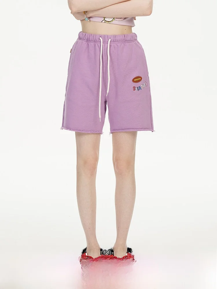 TIPSEVEN Original Design Summer Fast Food Series Letter Embroidery Elastic Waist Drawstring Frayed Shorts
TIPSEVEN Original Design Summer Fast Food Series Letter Embroidery Elastic Waist Drawstring Frayed Shorts