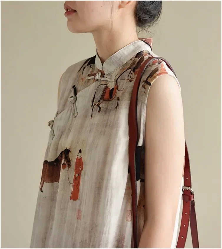 2021 Chinese Dress Sleeveless Chinese Women Long Cheongsam Dress Linen Qipao Chinese Traditional Long Dress Qipao Vestido
2021 Chinese Dress Sleeveless Chinese Women Long Cheongsam Dress Linen Qipao Chinese Traditional Long Dress Qipao Vestido