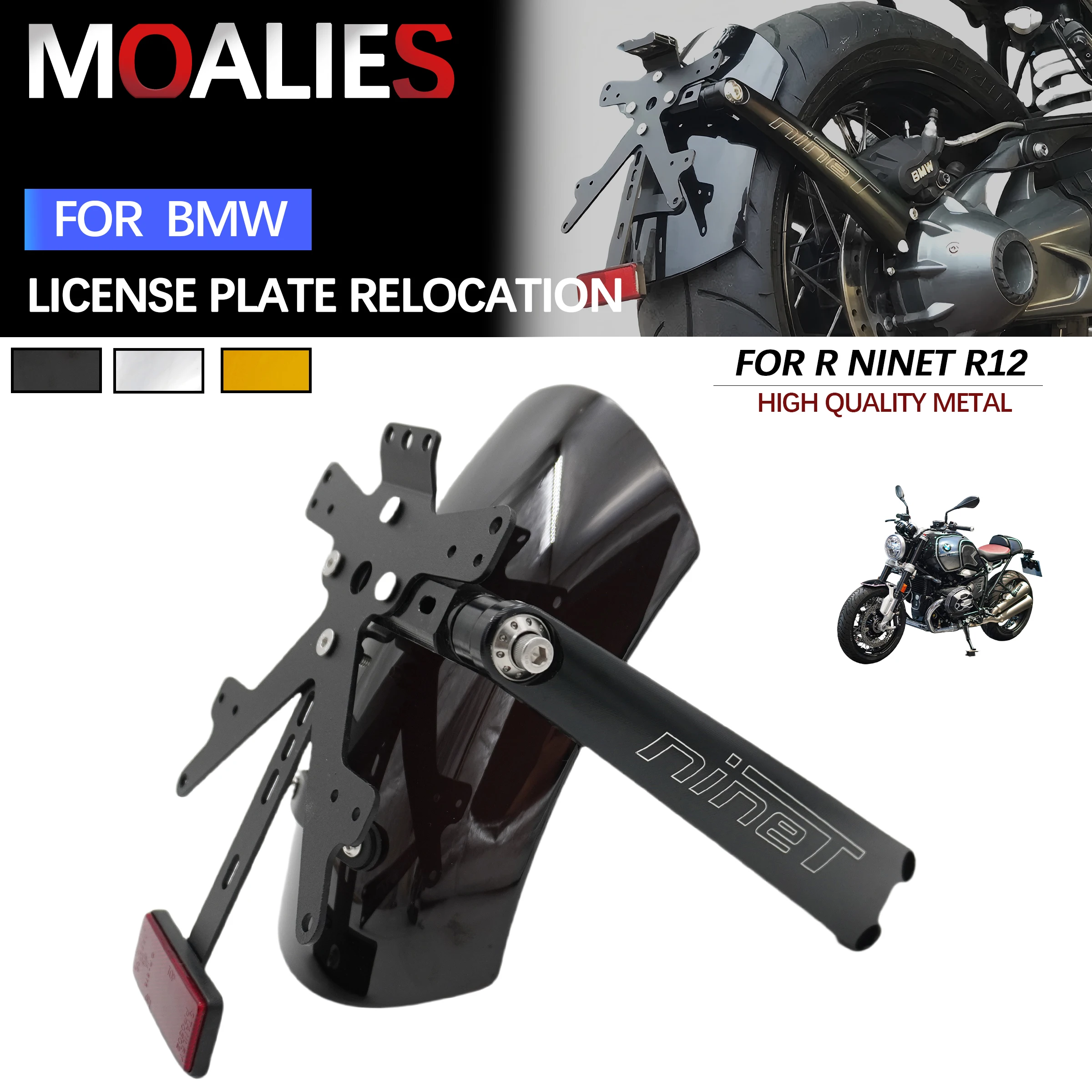 For BMW R Nine T Scrambler R9T Pure Racer Urban RnineT G/S Ninet /5 Rear Fender LED Display Bracket License Plate Relocation Kit
For BMW R Nine T Scrambler R9T Pure Racer Urban RnineT G/S Ninet /5 Rear Fender LED Display Bracket License Plate Relocation Kit