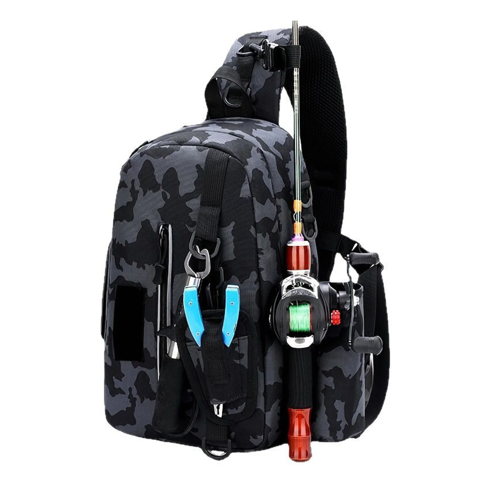 Сумка-слинг для рыбалки с держателем удочки, нейлоновый непромокаемый легкий рюкзак для хранения рыболовных снастей для рыболовных снастей на открытом воздухе
Сумка-слинг для рыбалки с держателем удочки, нейлоновый непромокаемый легкий рюкзак для хранения рыболовных снастей для рыболовных снастей на открытом воздухе