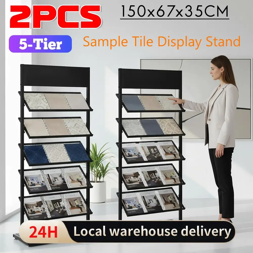 2PCS 5-Tiers Single Literature Rack Floor-Standing Building Material Swatch Sample Display Holder for Trade Show Vendor Events
2PCS 5-Tiers Single Literature Rack Floor-Standing Building Material Swatch Sample Display Holder for Trade Show Vendor Events 