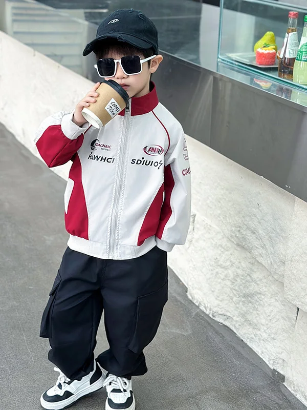 Sli Boys' Baseball Jaet Spring Autumn Wear Trendy Faionable Boys' Outerwear Stand Fit Cosite Fabric Long Sve
Sli Boys' Baseball Jaet Spring Autumn Wear Trendy Faionable Boys' Outerwear Stand Fit Cosite Fabric Long Sve