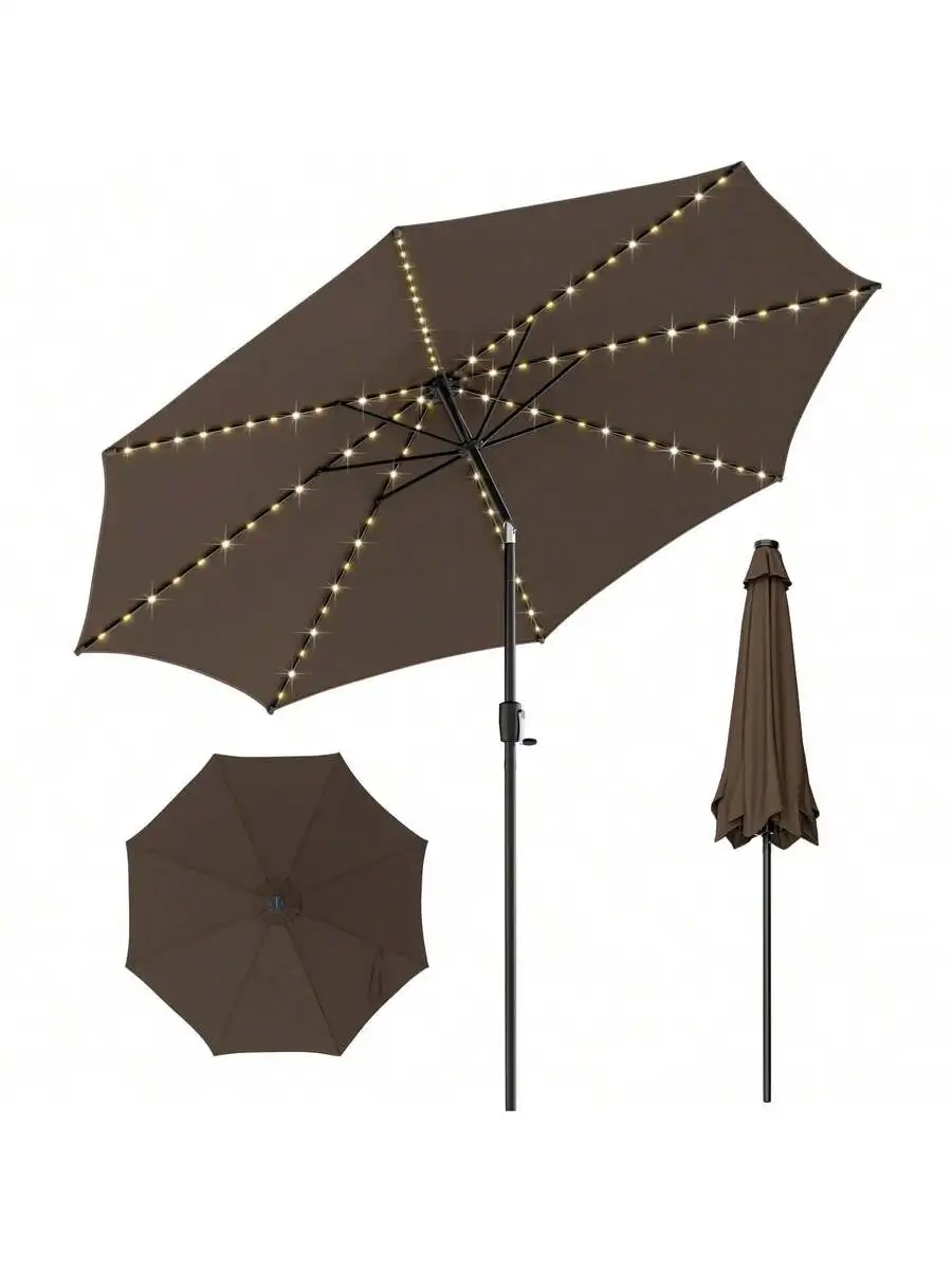 10 Ft Solar Lighted Patio Market Umbrella With Crank And Tilt
10 Ft Solar Lighted Patio Market Umbrella With Crank And Tilt